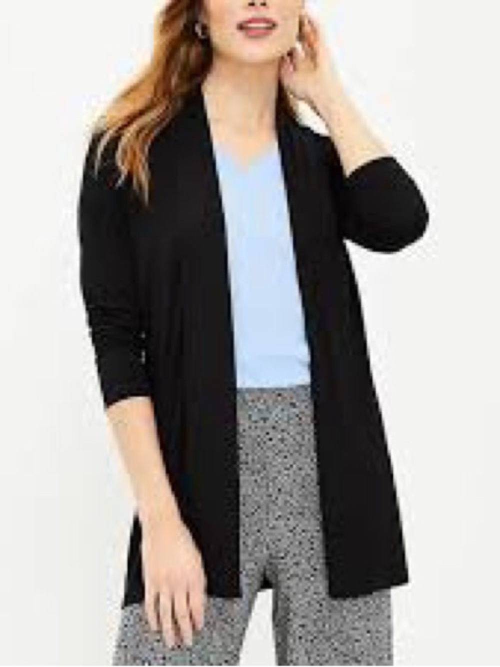 Ann Taylor Black Open-Front Women’s Cardigan